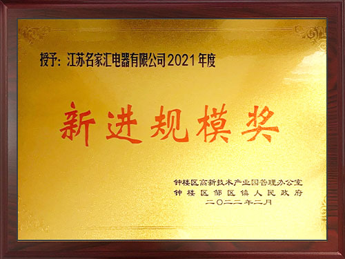 2021年度新進(jìn)規(guī)模獎(jiǎng)